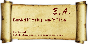 Benkóczky Amália névjegykártya